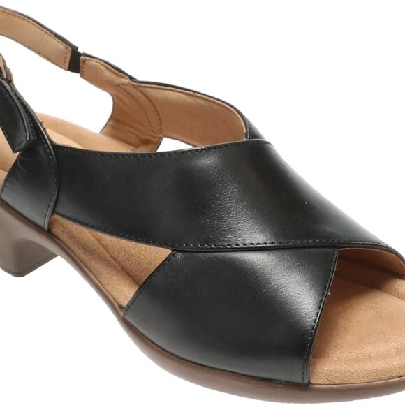 Women's Chantal Heeled Sandal Leather Size 8 Wide Cushioned Arch Support - Picture 1 of 6